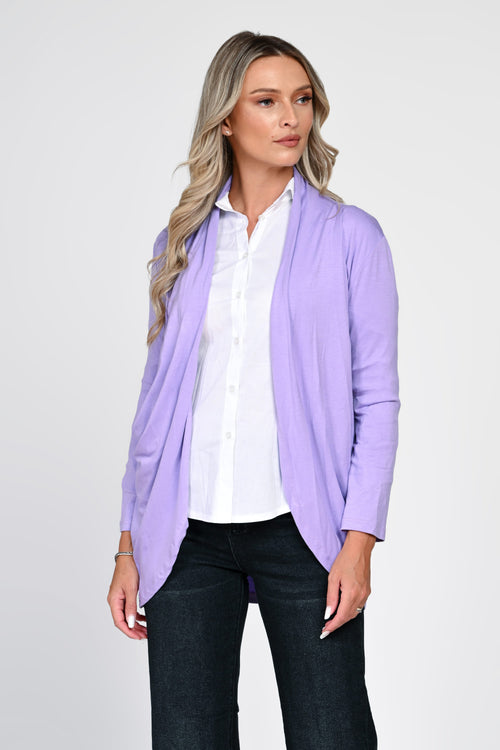 Cardigan damă lila cu buzunare Carina Natalee