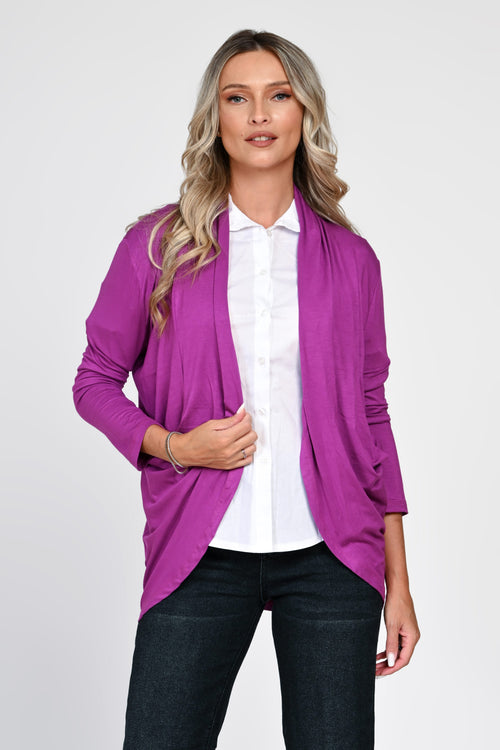 Cardigan damă mov cu buzunare Carina Natalee