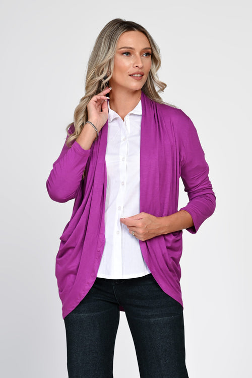 Cardigan damă mov cu buzunare Carina Natalee