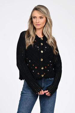 Cardiganul damă negru Eliana Natalee Fashion