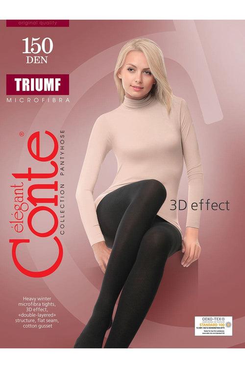 Natalee Fashion Ciorapi dama Ciorap Gros din Microfibră cu Efect 3D Triumf 150 Den