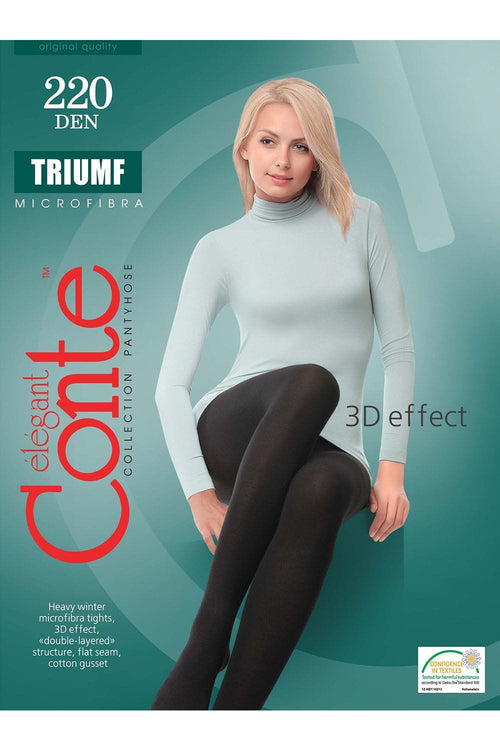 Natalee Fashion Ciorapi dama Ciorap Gros din Microfibră cu Efect 3D Triumf 220 Den