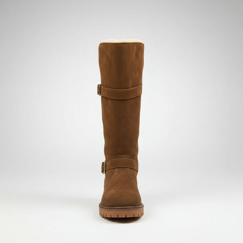 Cizme damă maro tip piele întoarsă Natalee