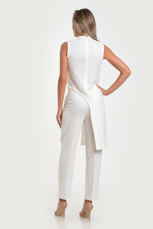 Natalee Fashion Rochie Compleu casual asimetric alb din IN Anemona