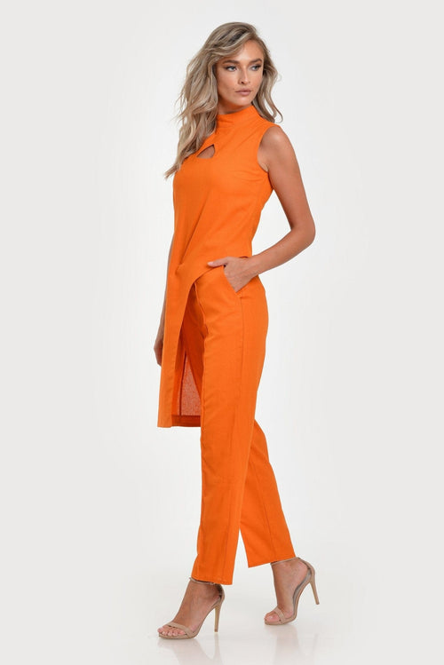 Natalee Fashion Rochie Compleu casual asimetric orange din IN Vera