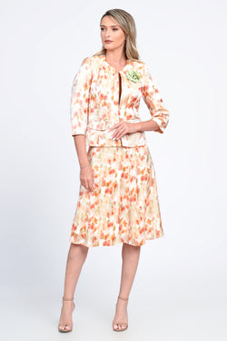 Compleu damă elegant cu imprimeu floral și sacou cu mânecă 3/4 Natalee Fashion