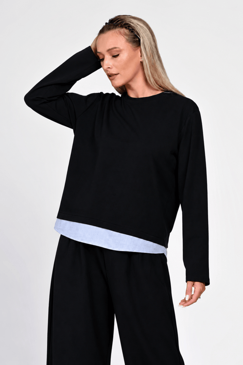 Compleu Eranthe casual din bumbac bleumarin Eranthe