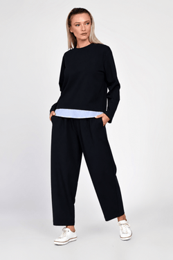Compleu Eranthe casual din bumbac bleumarin Eranthe