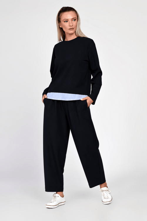Compleu Eranthe casual din bumbac bleumarin Eranthe