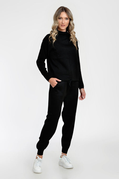 Natalee Fashion Imbracaminte sport Compleu sport negru tricotat Emanuela