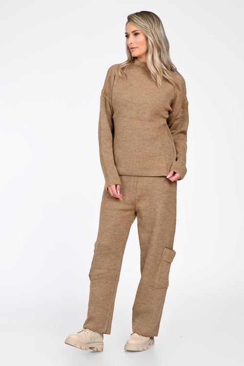 Compleu tricotat damă bej Natalee Fashion