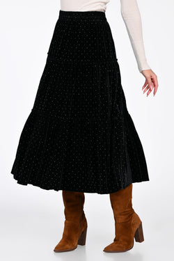 Fusta Celeste cu strasuri Natalee Fashion