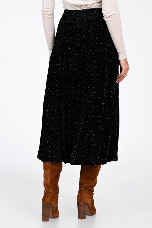 Fusta Celeste cu strasuri Natalee Fashion