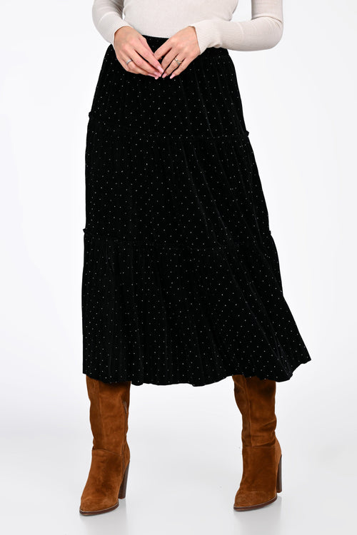 Fusta Celeste cu strasuri Natalee Fashion