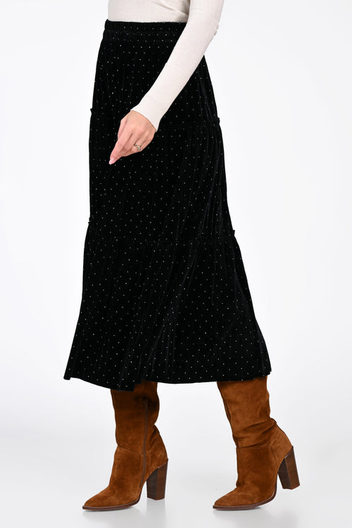 Fusta Celeste cu strasuri Natalee Fashion