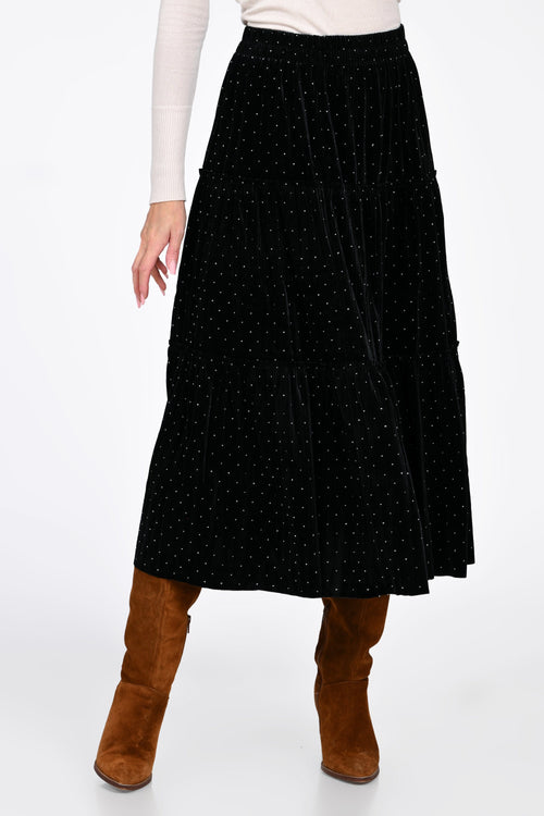 Fusta Celeste cu strasuri Natalee Fashion