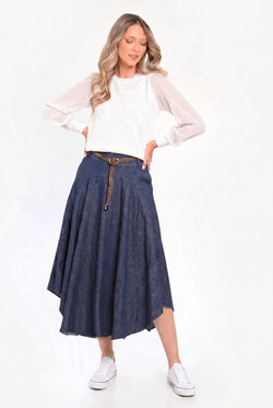 Fustă damă midi Andreea denim cu croială amplă Natalee