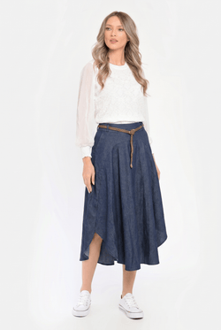 Fustă damă midi Andreea denim cu croială amplă Natalee