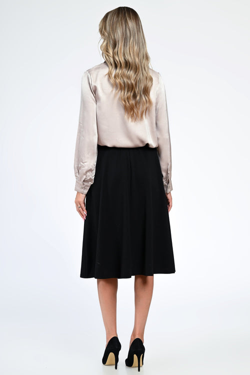 Fustă damă neagră midi elegantă cu buzunare – Alina Natalee Fashion