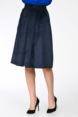 Fustă midi bleumarin dama Natalia Natalee