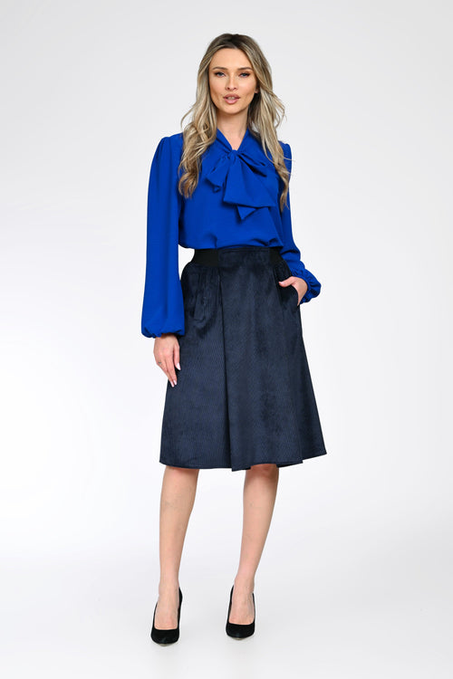 Fustă midi bleumarin dama Natalia Natalee
