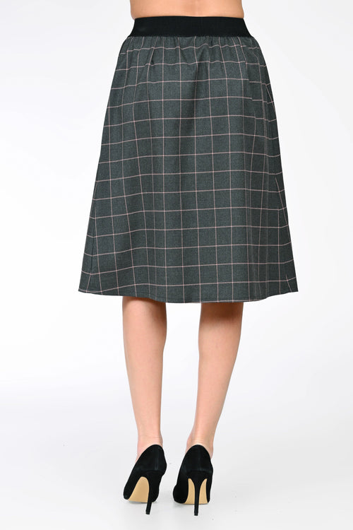 Fustă midi cu carouri dama Adelina Natalee