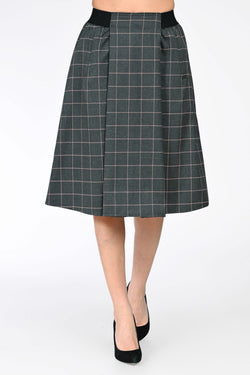 Fustă midi cu carouri dama Adelina Natalee