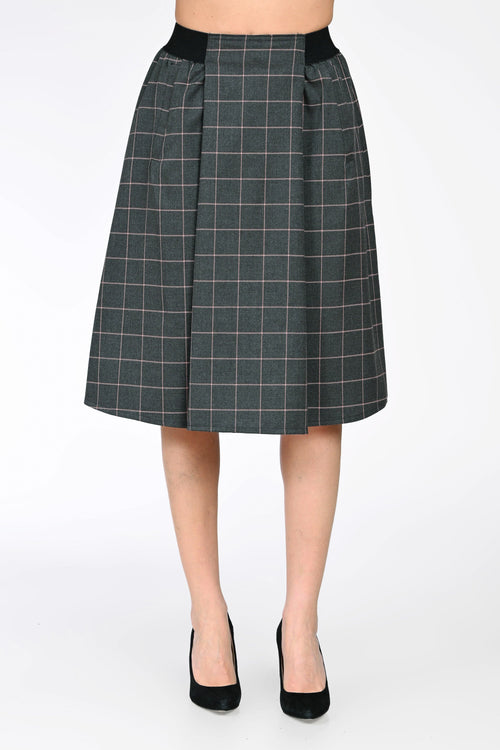 Fustă midi cu carouri dama Adelina Natalee