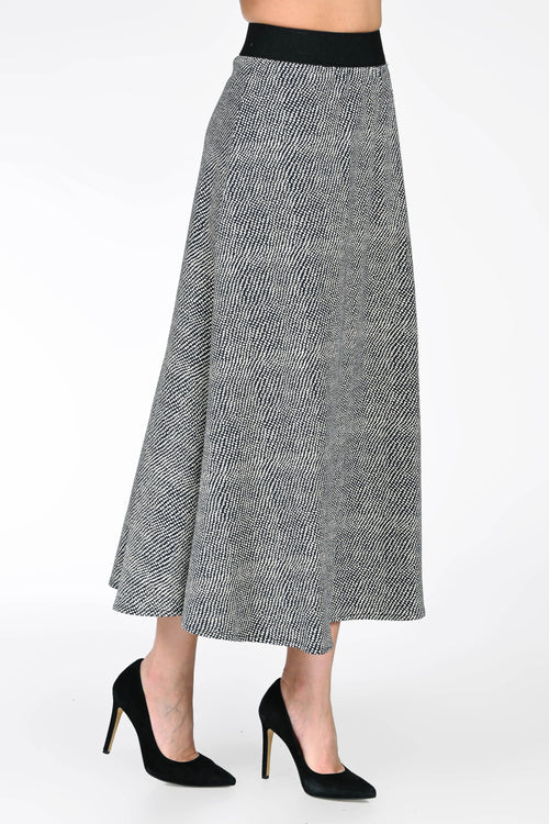 Fustă midi din bumbac cu elastan dama Roxana Natalee