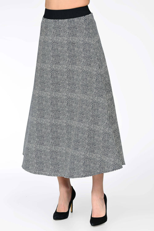 Fustă midi din bumbac cu elastan dama Roxana Natalee