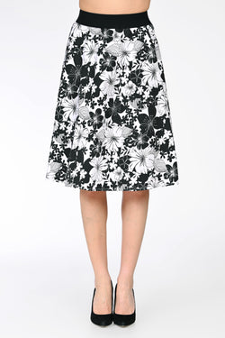 Fustă midi din bumbac cu imprimeu floral – Ana Natalee
