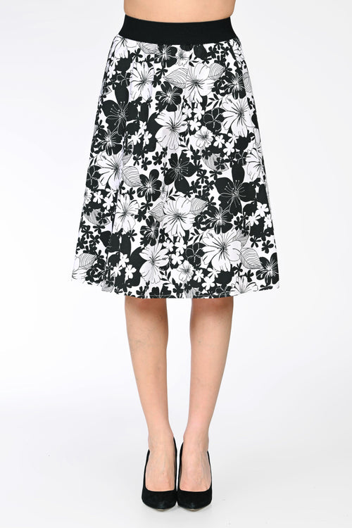 Fustă midi din bumbac cu imprimeu floral – Ana Natalee
