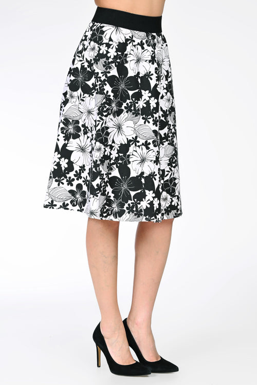 Fustă midi din bumbac cu imprimeu floral – Ana Natalee