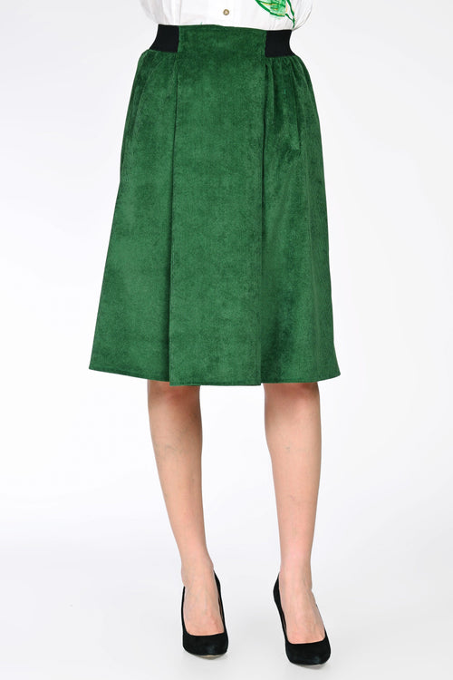 Fustă midi din raiat cu buzunare – Clara Natalee