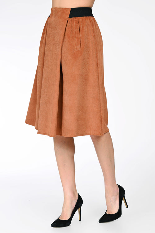 Fustă midi din raiat cu buzunare – Daria Natalee