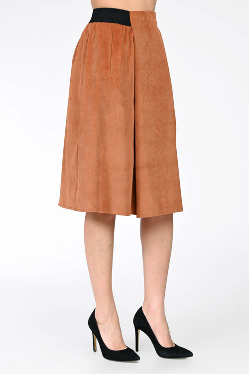 Fustă midi din raiat cu buzunare – Daria Natalee