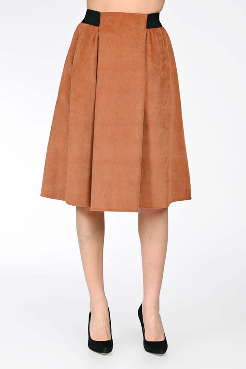 Fustă midi din raiat cu buzunare – Daria Natalee