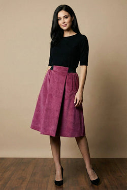 Fustă midi din raiat cu buzunare – Irina Natalee