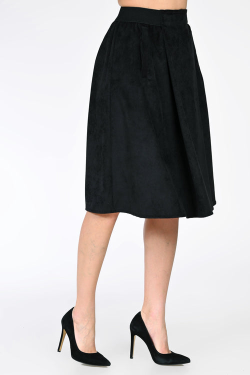 Fustă midi din raiat cu buzunare – Maria Natalee