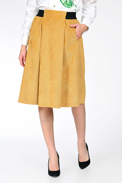 Fustă midi din raiat cu talie elastică – Bianca Natalee