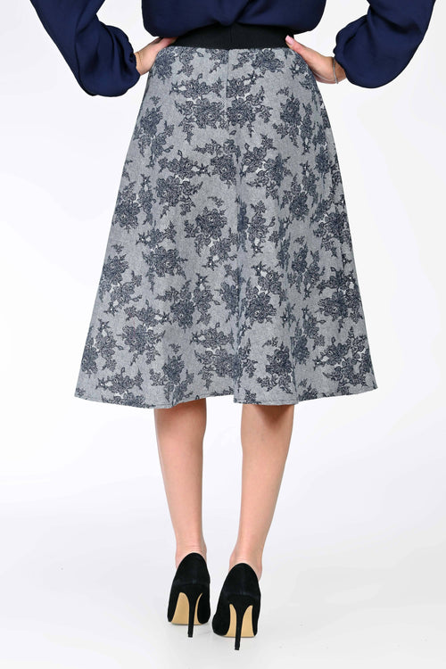 Fustă midi elegantă cu imprimeu floral dama Isabella Natalee