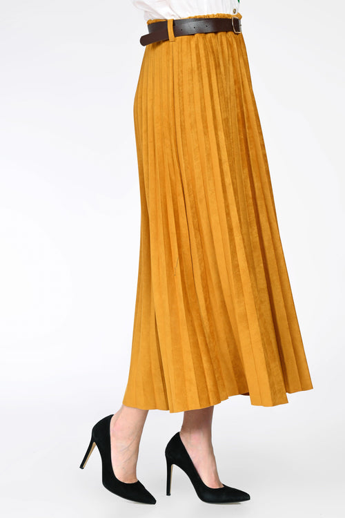 Fustă midi plisată cu curea – Evelina Natalee