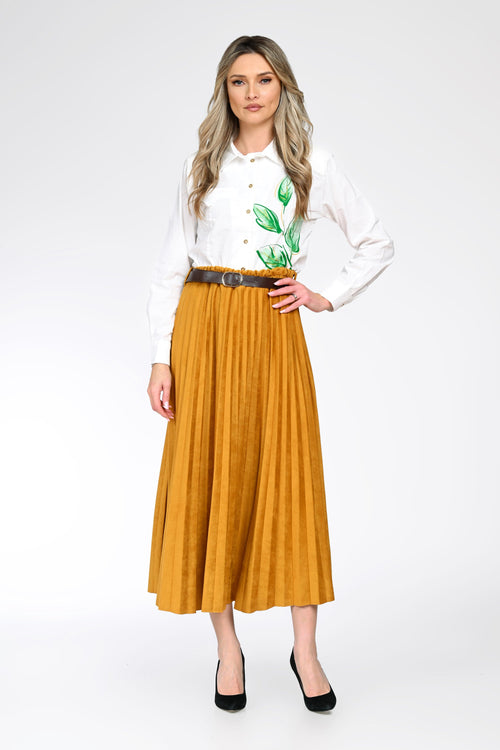 Fustă midi plisată cu curea – Evelina Natalee