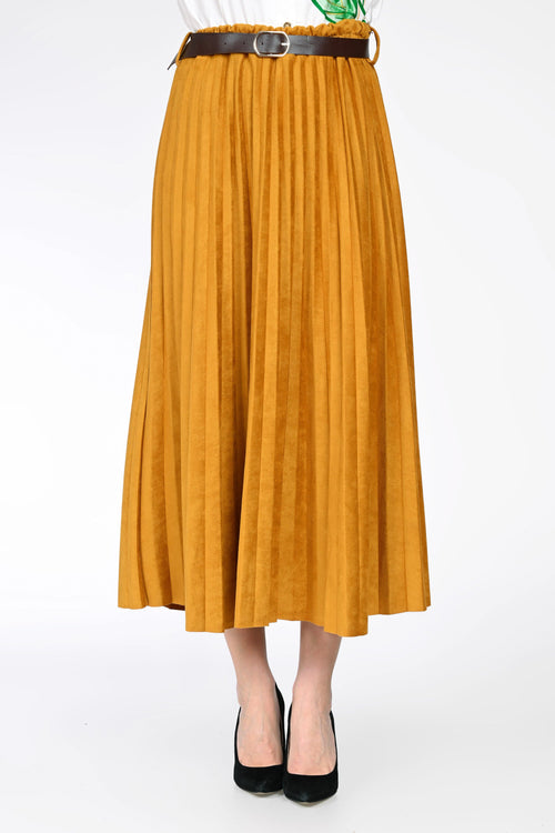 Fustă midi plisată cu curea – Evelina Natalee