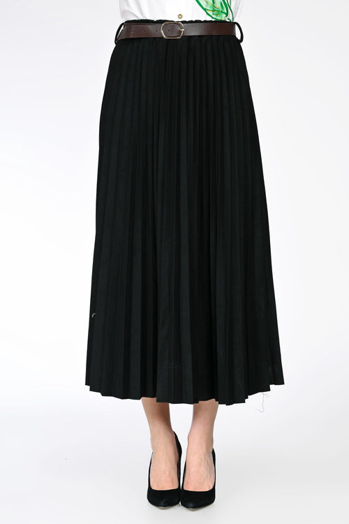 Fustă plisată neagră dama Elena Natalee