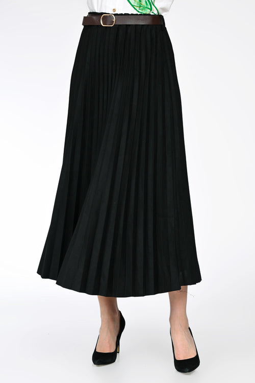 Fustă plisată neagră dama Elena Natalee