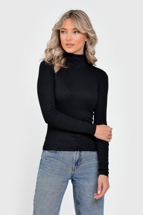 Natalee Fashion Bluză Helanca dama casual negru Amber