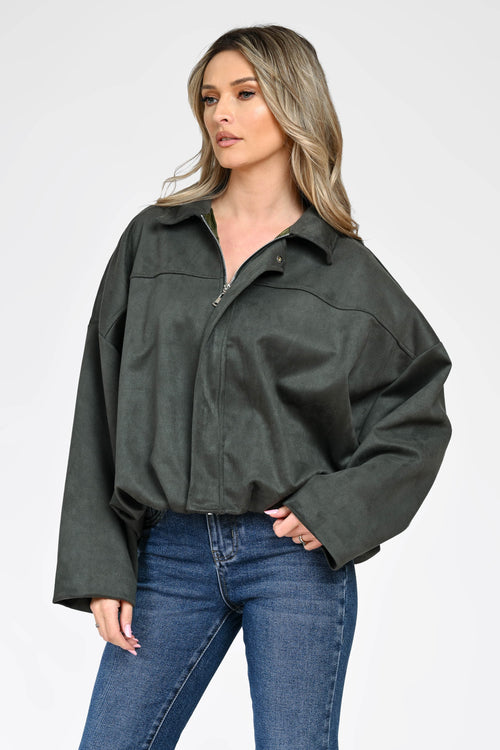 Jachetă damă olive,Violeta Natalee