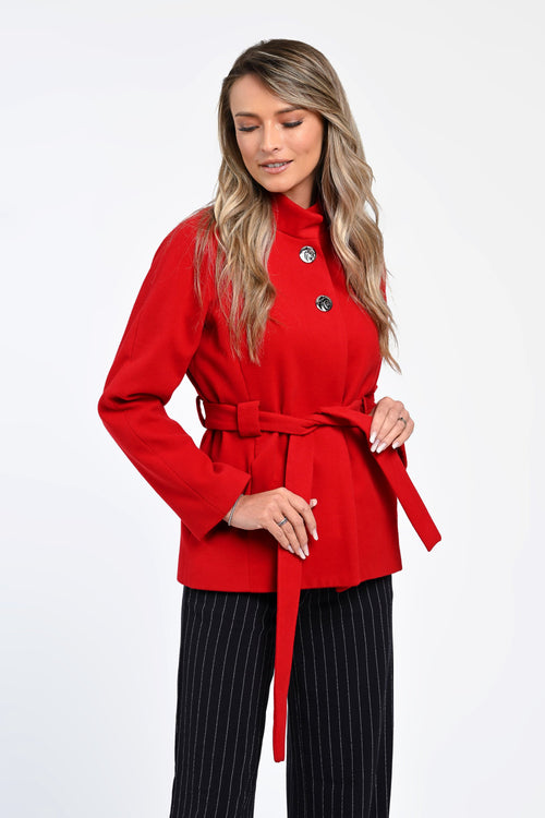 Jachetă rosie elegantă Selena Natalee