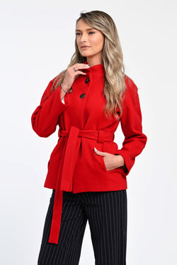 Jachetă rosie elegantă Selena Natalee